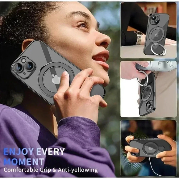 Magnetic for Case with Invisible Stand Compatible with iPhone 13 Pro Purple - Picture 9 of 12